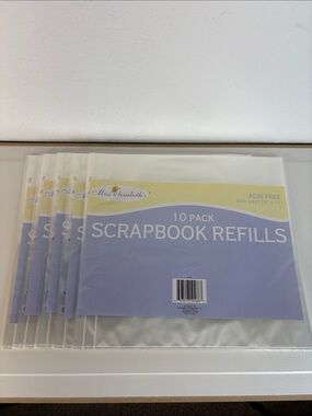 Scrapbook Refill Clear Pages - 10 Pack Lot of 5